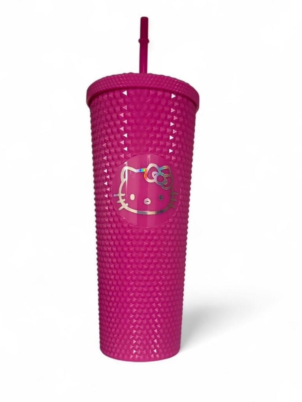 Hello Kitty Hot Pink Studded Tumbler with Lid and Straw